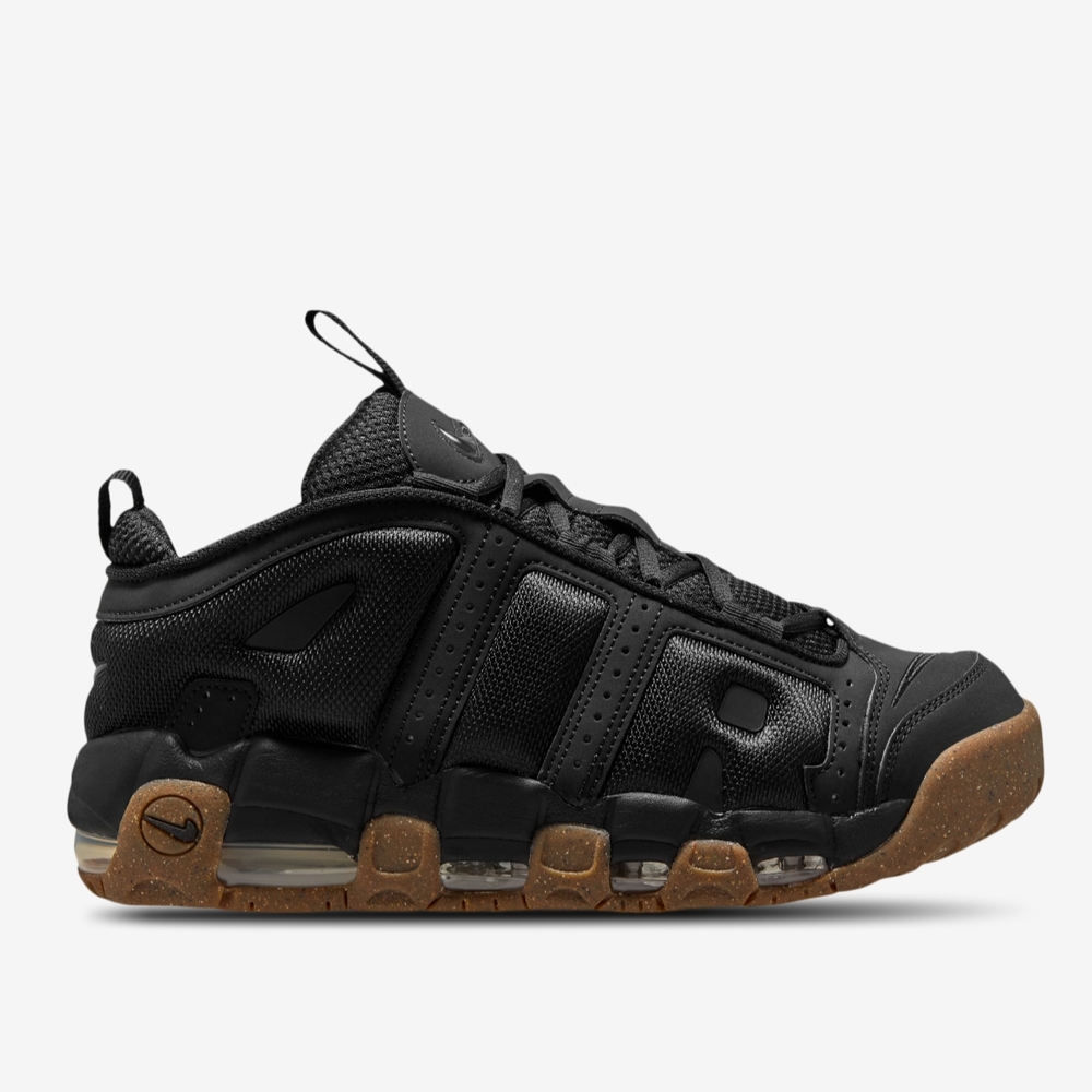Nike More Air Uptempo Low Black And Gum.
